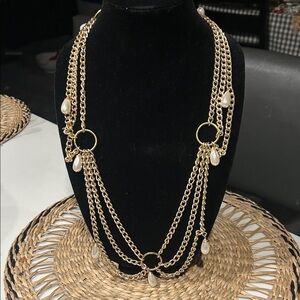 Chic Gold and Pearl Necklace
